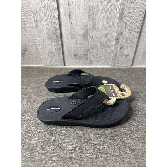 Okabashi Womens Black Flip-Flops Size M EU 38-39 US 7.5-8.5 Ergonomic Sandals - Picture 2 of 7